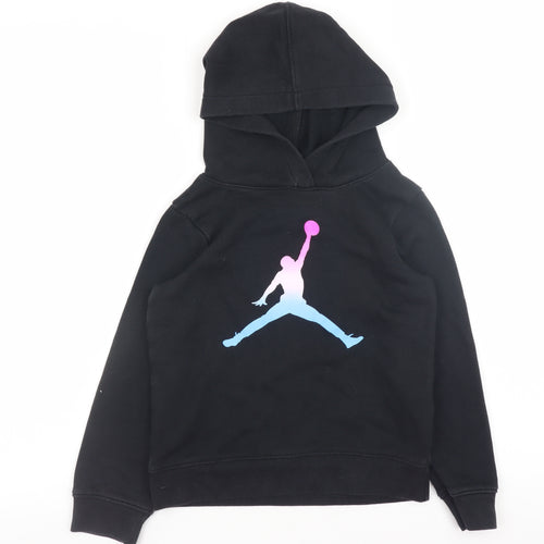 Jordan Boys Black Pullover Hoodie 6-7 Years Logo Fleece Sweatshirt