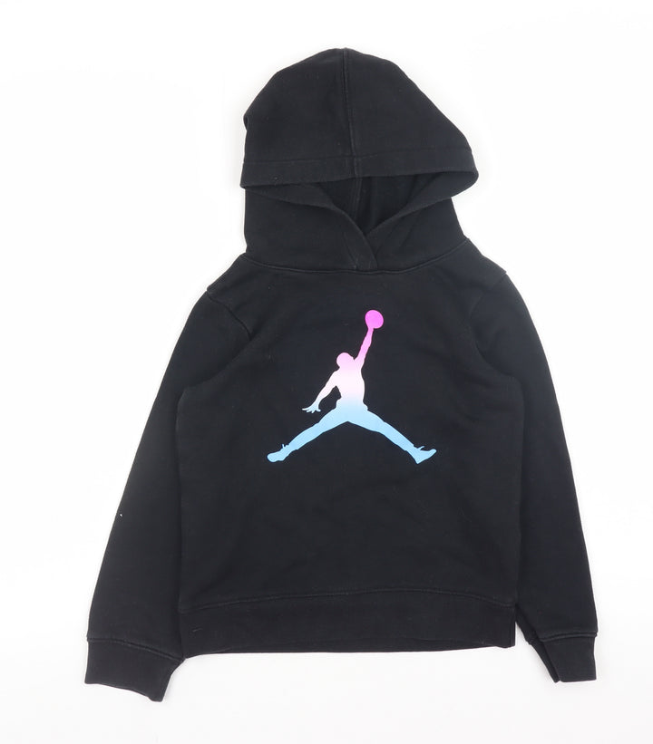 Jordan Boys Black Pullover Hoodie 6-7 Years Logo Fleece Sweatshirt