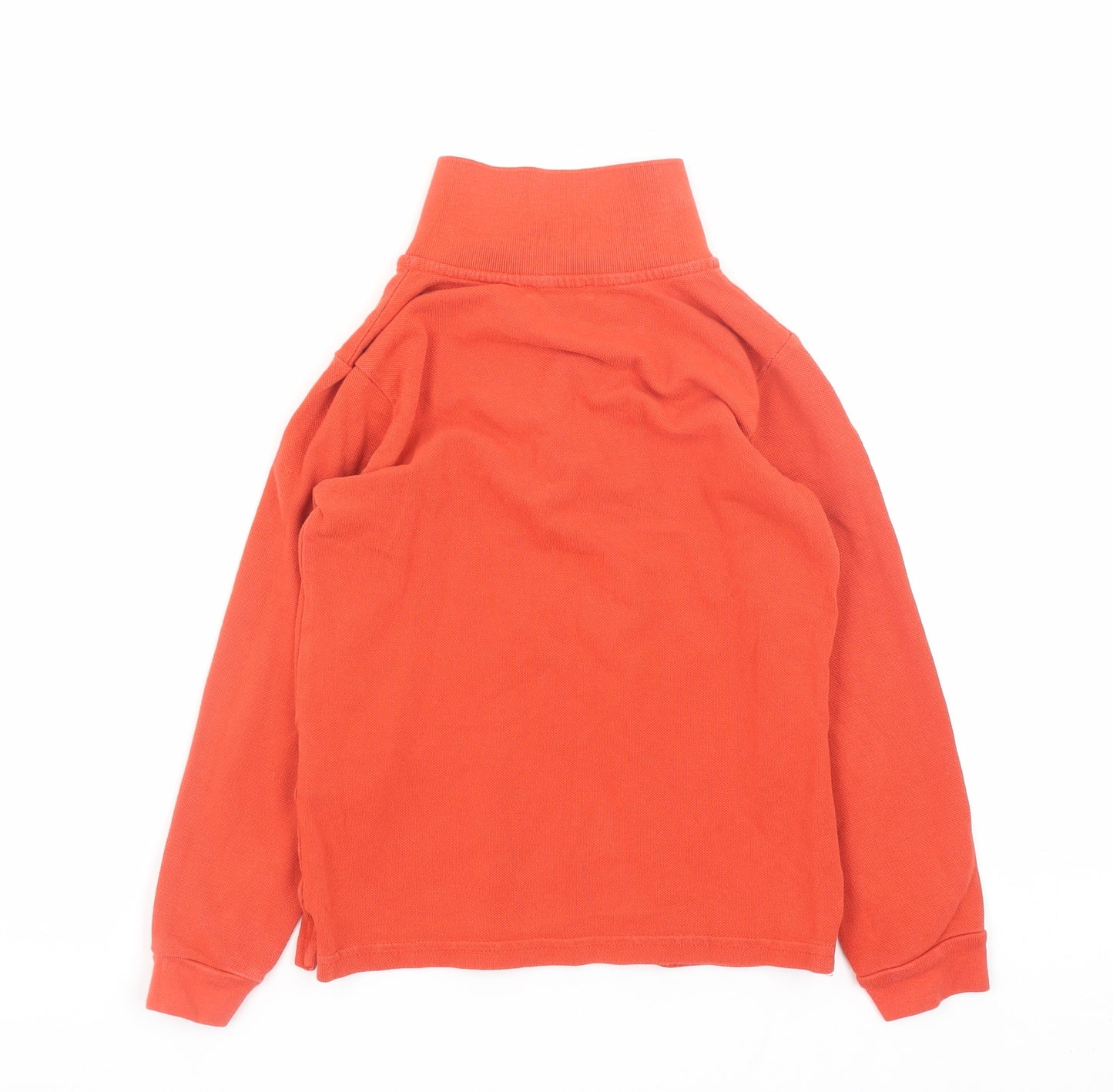 United Colors of Benetton Boys Orange Polo Long Sleeve Cotton Top 4-5 Years