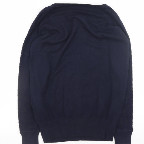 Accestar Women's Black S Crew Neck Zip Cardigan Jumper