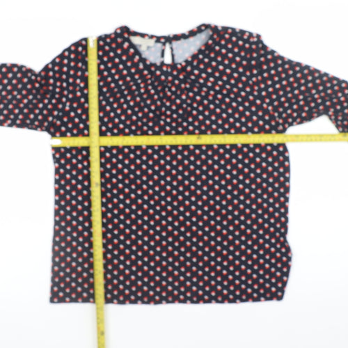 Hobbs Women’s Multicoloured Geometric Long Sleeve Jersey Blouse M