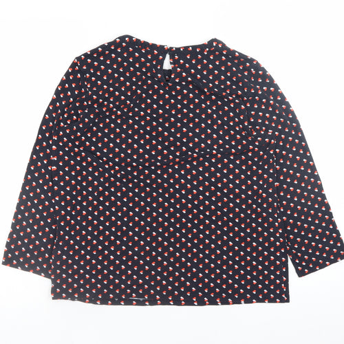 Hobbs Women’s Multicoloured Geometric Long Sleeve Jersey Blouse M