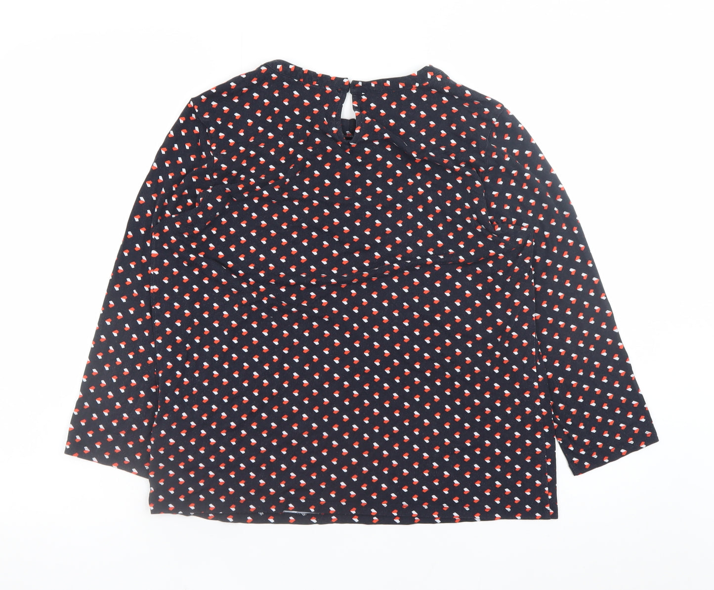 Hobbs Women’s Multicoloured Geometric Long Sleeve Jersey Blouse M