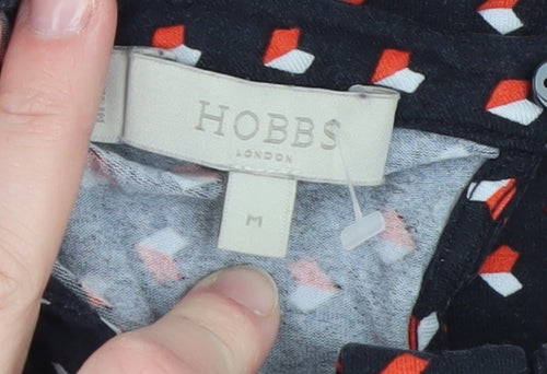 Hobbs Women’s Multicoloured Geometric Long Sleeve Jersey Blouse M