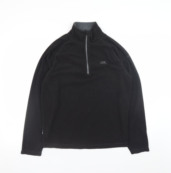 Trespass Men's Black Small Fleece 1/4 Zip Pullover Sweatshirt