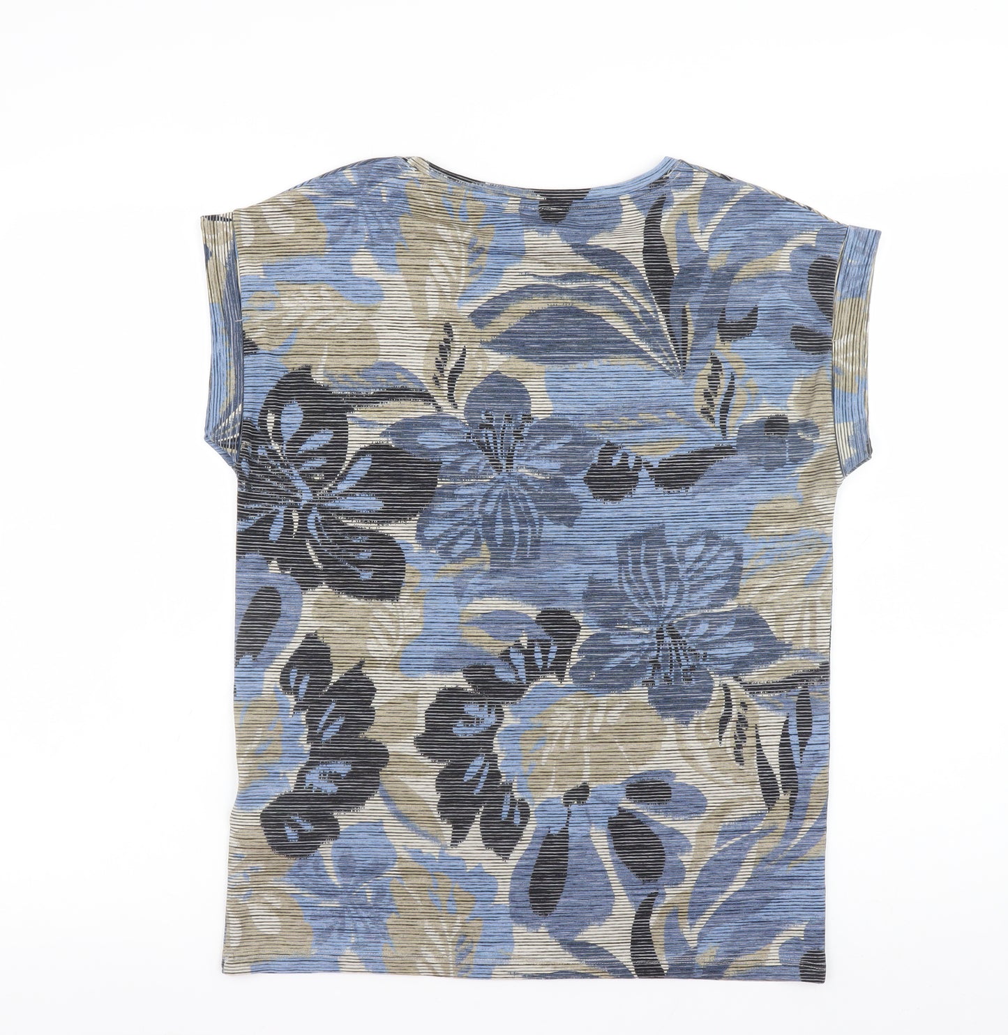 Soyaconcept Women’s Blue Floral Short Sleeve Viscose T-Shirt Size S