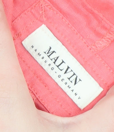 Malvin Women’s Pink Linen Short Sleeve Collared Button-Up Shirt Size 18