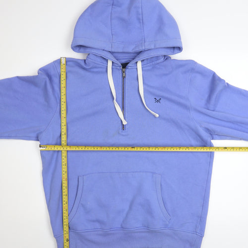 Crew Clothing Company Men's Blue XL 1/4 Zip Hoodie