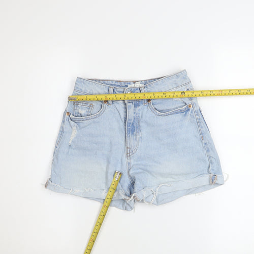 H&M Women Blue Size 8 High Rise Mom Denim Shorts