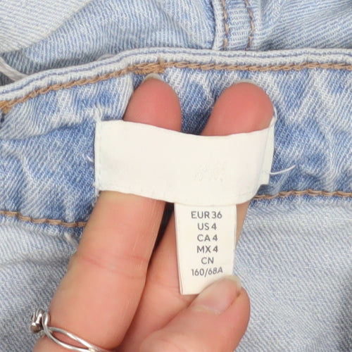 H&M Women Blue Size 8 High Rise Mom Denim Shorts