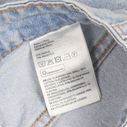 H&M Women Blue Size 8 High Rise Mom Denim Shorts