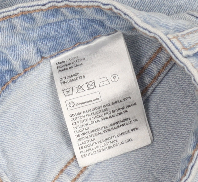 H&M Women Blue Size 8 High Rise Mom Denim Shorts