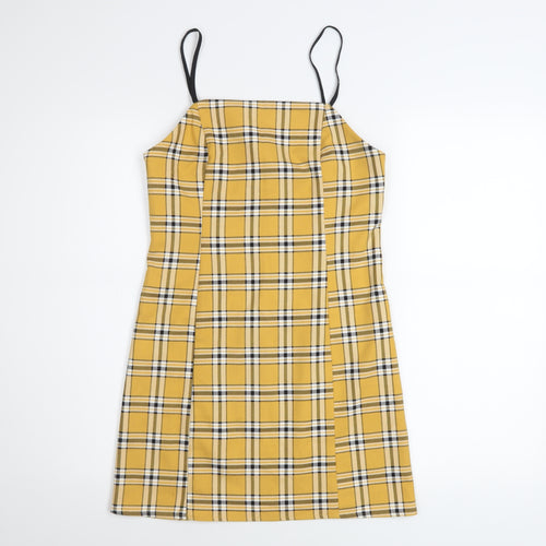 Urban Outfitters Women Yellow Checked Slip Dress XS