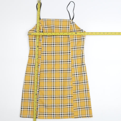 Urban Outfitters Women Yellow Checked Slip Dress XS