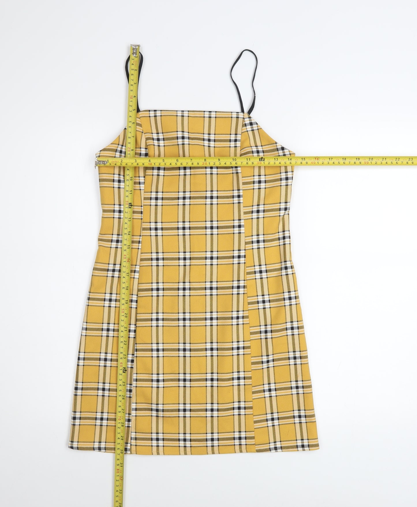 Urban Outfitters Women Yellow Checked Slip Dress XS