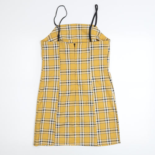 Urban Outfitters Women Yellow Checked Slip Dress XS