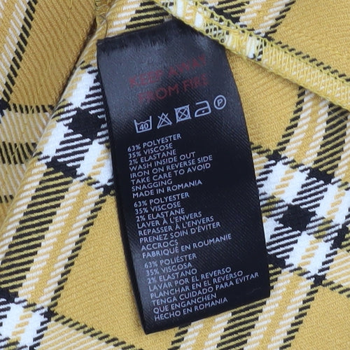 Urban Outfitters Women Yellow Checked Slip Dress XS