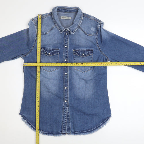 Vero Moda Women's Blue Denim Long Sleeve Button-Up Shirt L