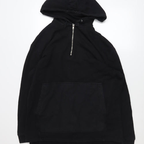 ASOS Men's Black 1/2 Zip Pullover Hoodie Size M
