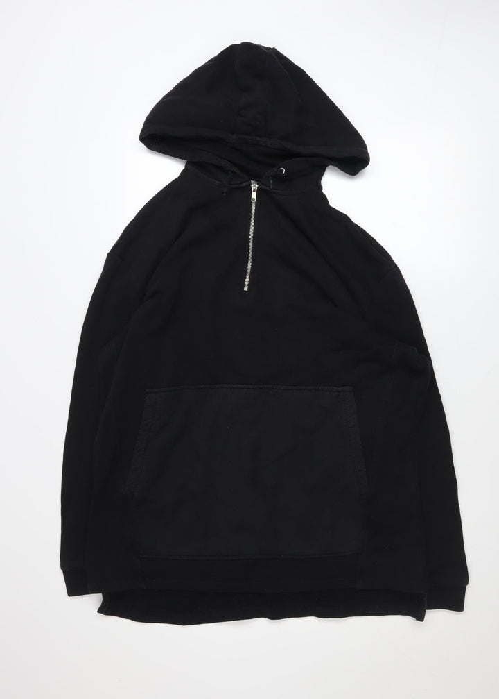 ASOS Men's Black 1/2 Zip Pullover Hoodie Size M