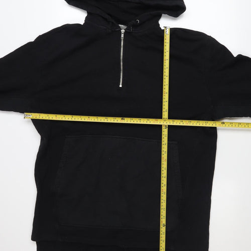 ASOS Men's Black 1/2 Zip Pullover Hoodie Size M