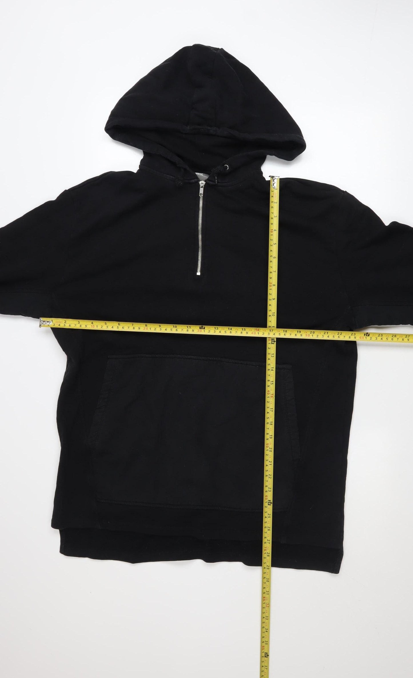 ASOS Men's Black 1/2 Zip Pullover Hoodie Size M