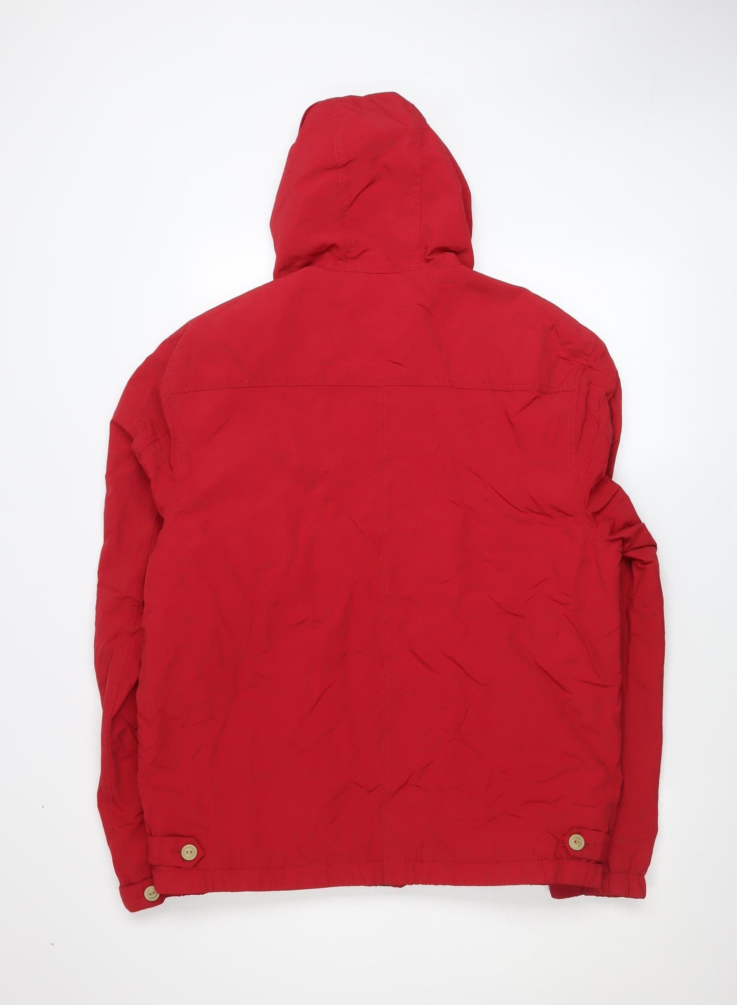 Duck and Cover Men's Red Hooded Windbreaker Jacket L
