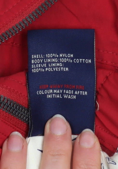 Duck and Cover Men's Red Hooded Windbreaker Jacket L