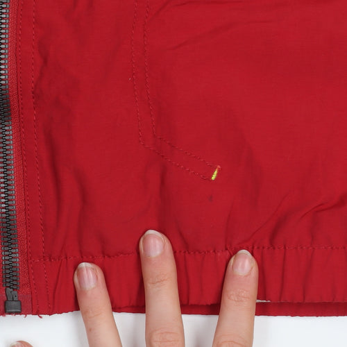 Duck and Cover Men's Red Hooded Windbreaker Jacket L