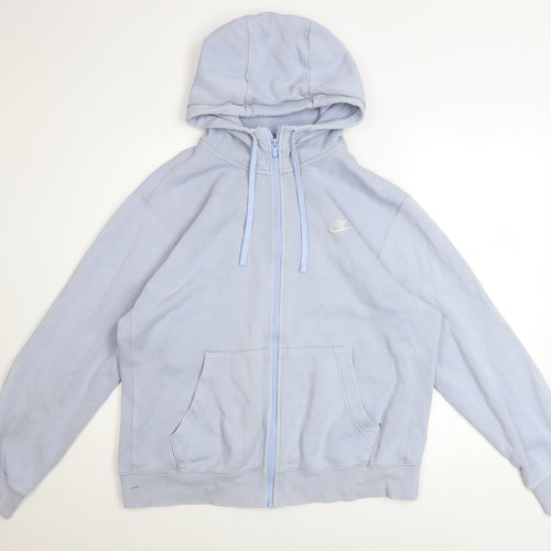 Nike Men's Blue Full Zip Hoodie L Logo Sportswear
