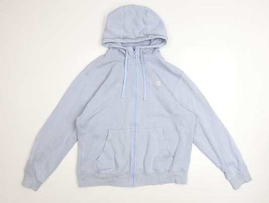 Nike Men's Blue Full Zip Hoodie L Logo Sportswear