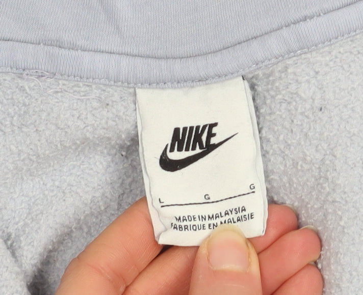 Nike Men's Blue Full Zip Hoodie L Logo Sportswear