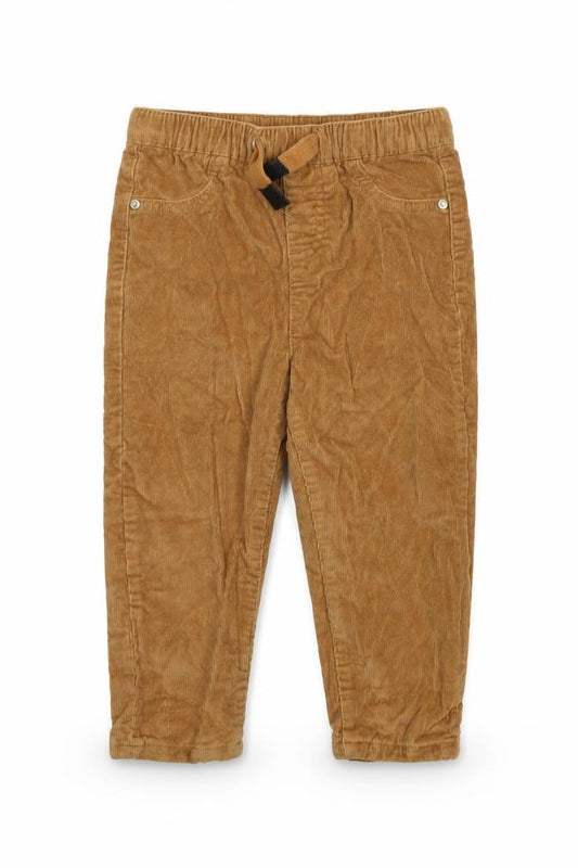 Fox & Bunny Boys Brown Corduroy Chino Trousers 2-3 Years Elastic Waist