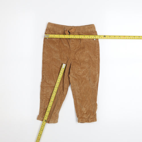 Fox & Bunny Boys Brown Corduroy Chino Trousers 2-3 Years Elastic Waist