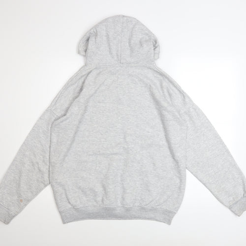 Boohoo Women Grey Hoodie UK 8 Pullover Cotton Blend Casual