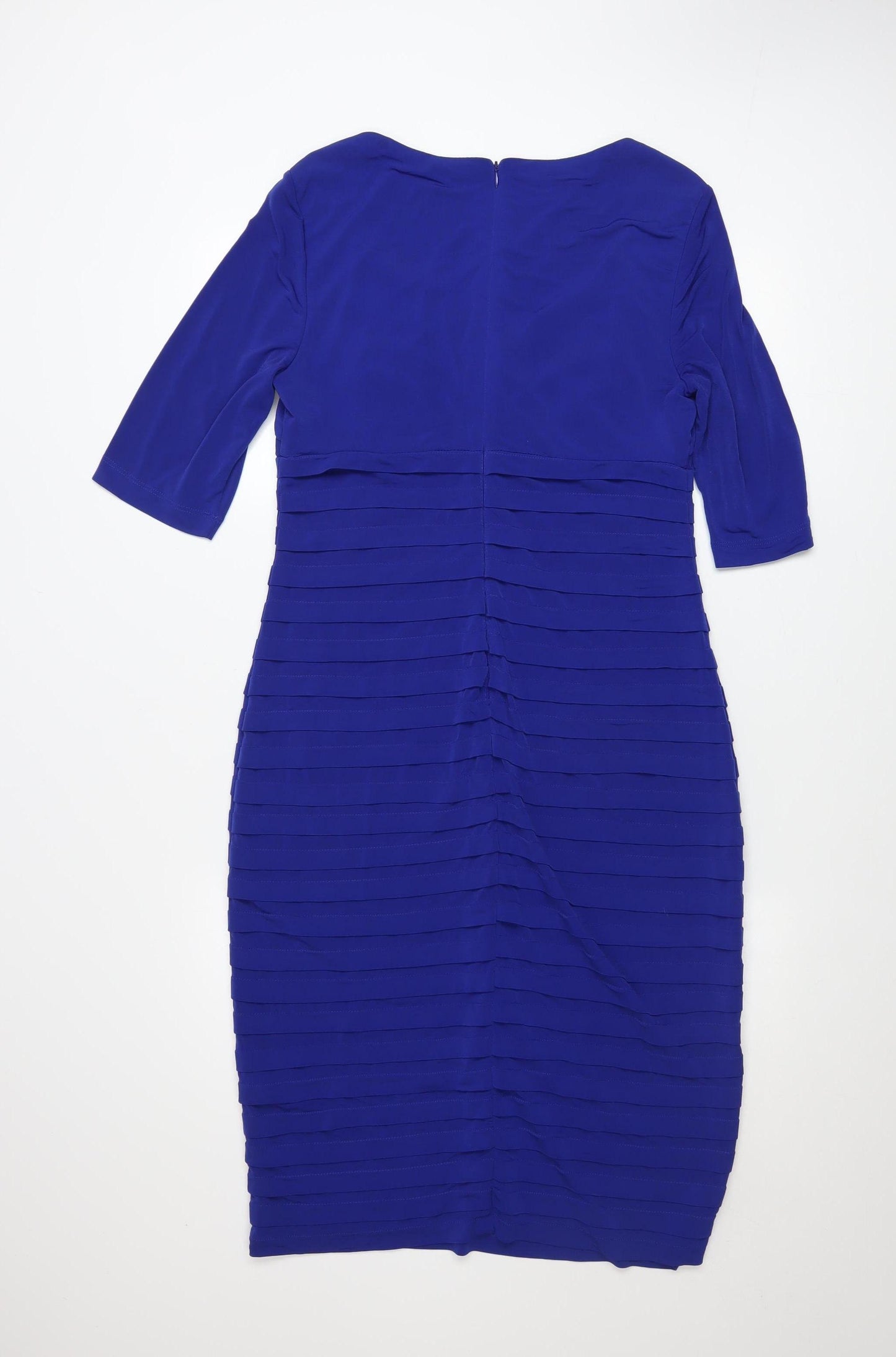 London Times Women Blue Knee Length Sheath Dress Size 10