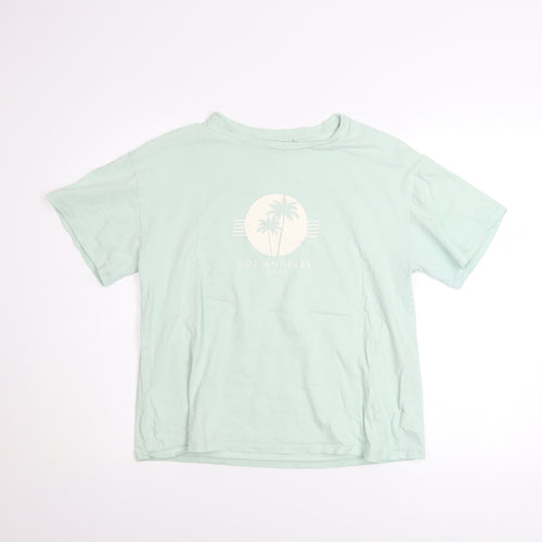 Next Girls Green Los Angeles Surf Graphic T-Shirt 13 Years Cotton