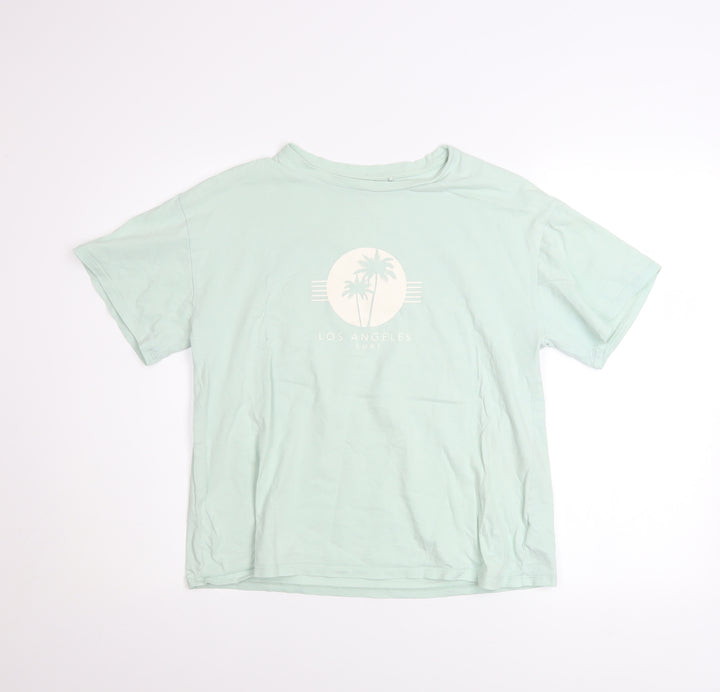 Next Girls Green Los Angeles Surf Graphic T-Shirt 13 Years Cotton