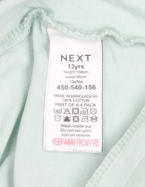 Next Girls Green Los Angeles Surf Graphic T-Shirt 13 Years Cotton