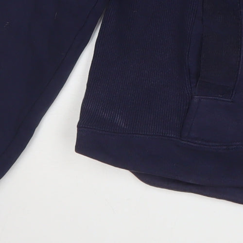 Joules Women Navy Henley Pullover Sweatshirt UK 10 Cotton Floral Lined