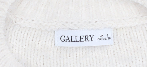 Gallery Women’s Ivory Cable Knit V-Neck Jumper Size S