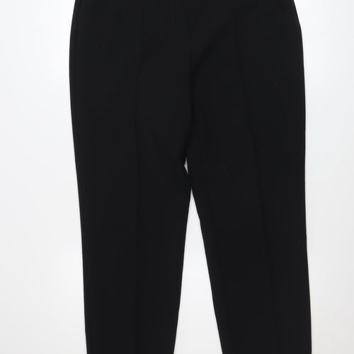 Gallery Women’s Black Cropped Trousers Size 12 Stretch Twill Workwear