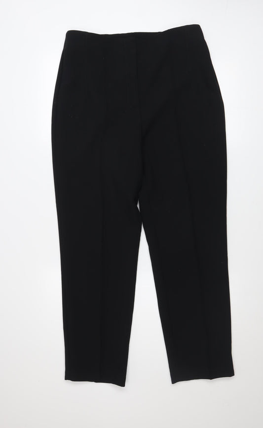 Gallery Women’s Black Cropped Trousers Size 12 Stretch Twill Workwear