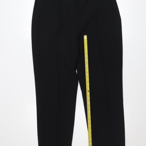 Gallery Women’s Black Cropped Trousers Size 12 Stretch Twill Workwear