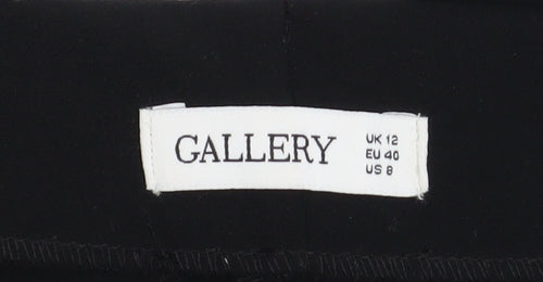Gallery Women’s Black Cropped Trousers Size 12 Stretch Twill Workwear