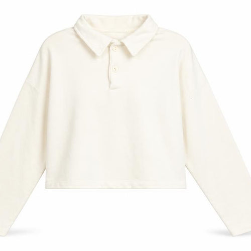Pull&Bear Women's Ivory Henley Sweatshirt Medium Cotton Blend