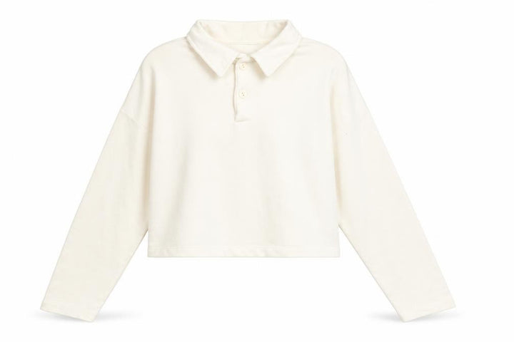 Pull&Bear Women's Ivory Henley Sweatshirt Medium Cotton Blend