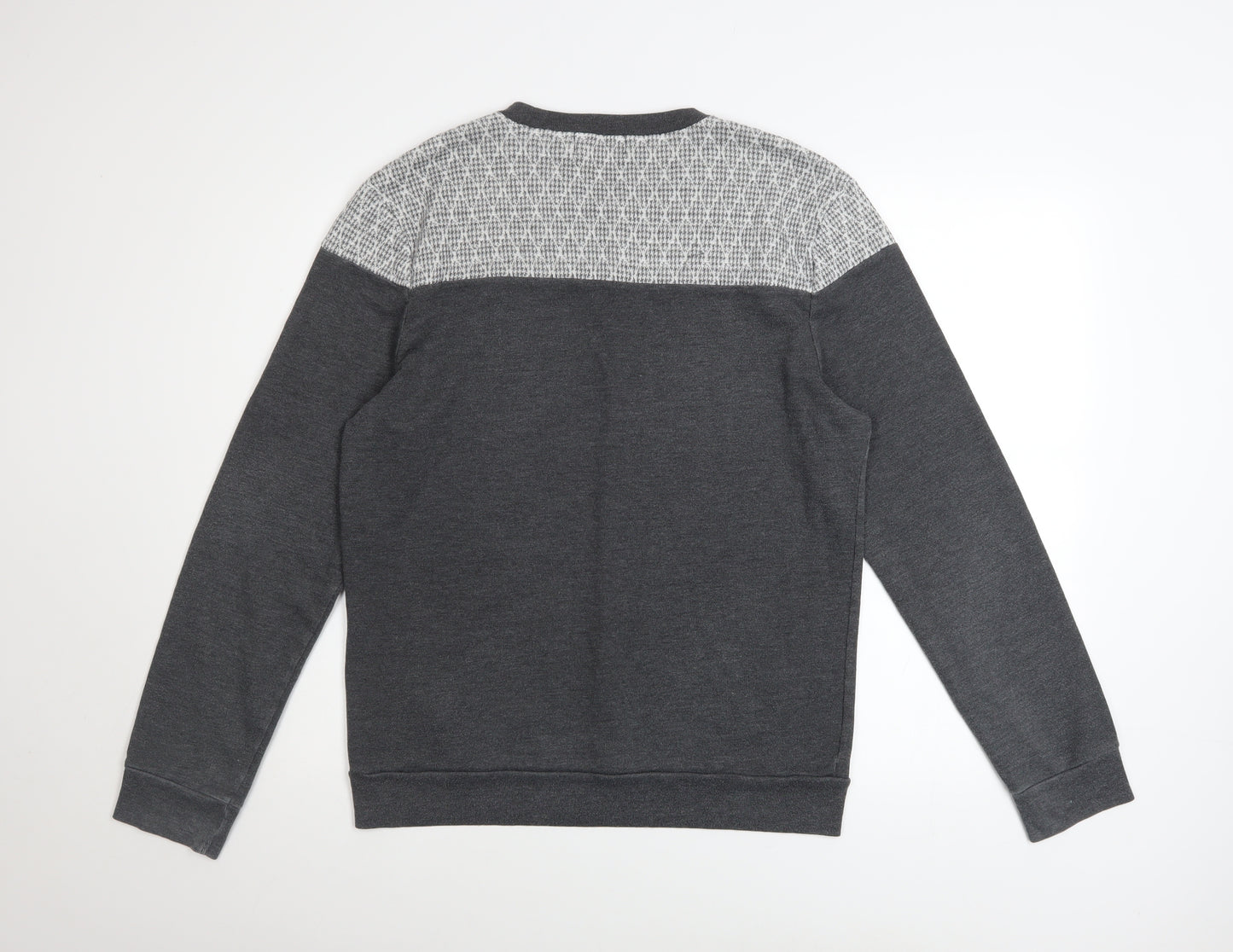 Topman Mens Grey Geometric Crew Neck Sweatshirt Size M