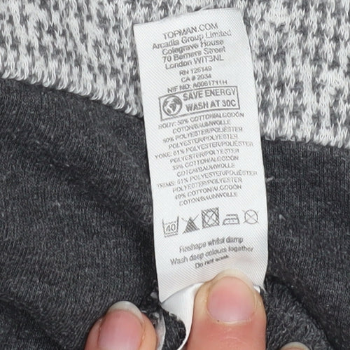 Topman Mens Grey Geometric Crew Neck Sweatshirt Size M