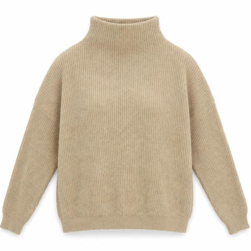Dorothy Perkins Womens Beige Roll Neck Chunky Knit Jumper Size 10